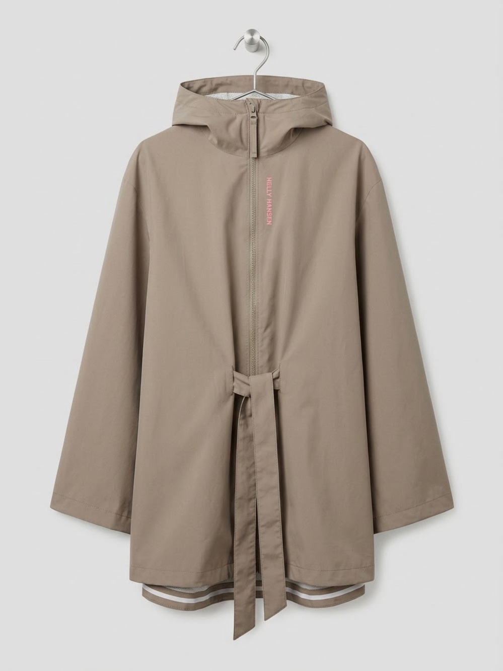 Helly Hansen / women’s/ standard Taupe Hooded Raincoat with Tie Waist